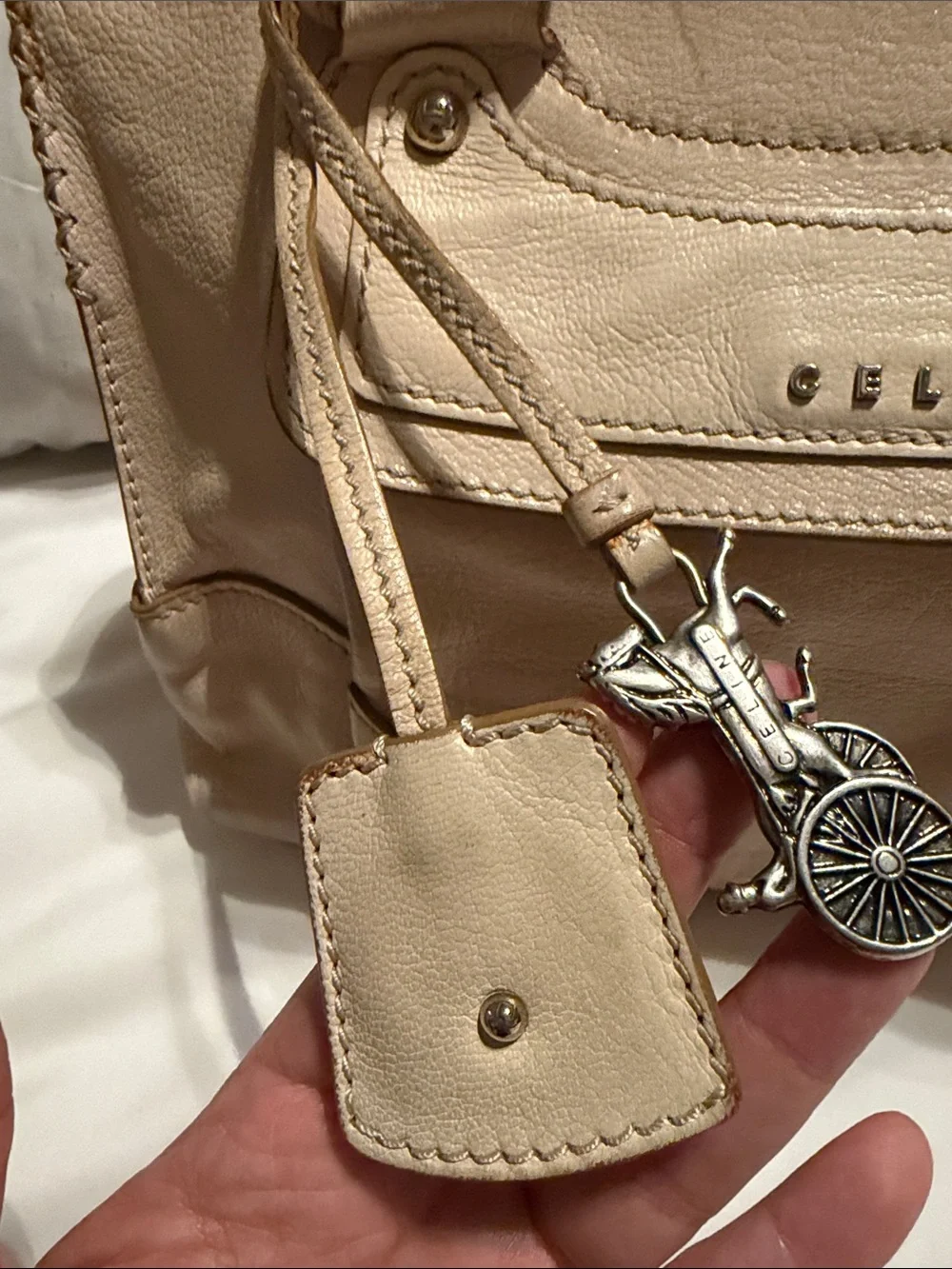 Celine Vintage Leather Boogie Bag Cream + COA & Dust Bag